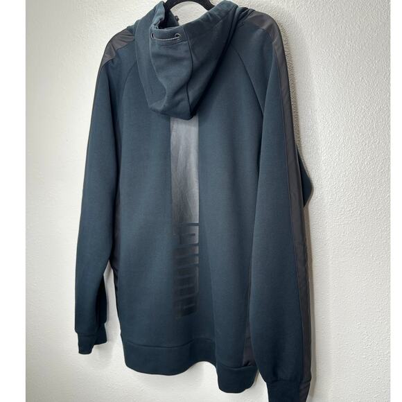 Puma Mens Black & Vinyl 3/4 Zip Pullover Thin Hooded Sweatshirt XL - Picture 6 of 15